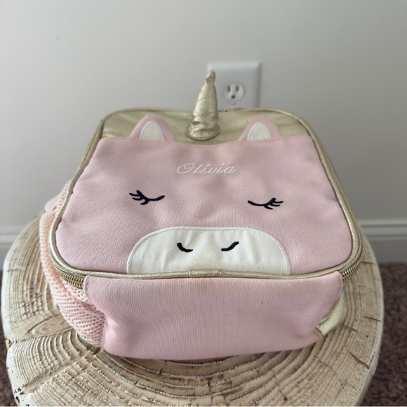 Pottery Barn Kids Emily & Meritt Blush Unicorn “OLIVIA” Lunch Box - Picture 2 of 8